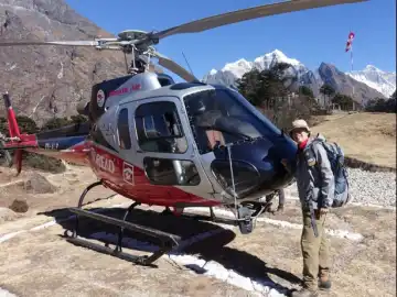 Heli Landed on Everest View Hotel- Everest Base Camp Helicopter Tour